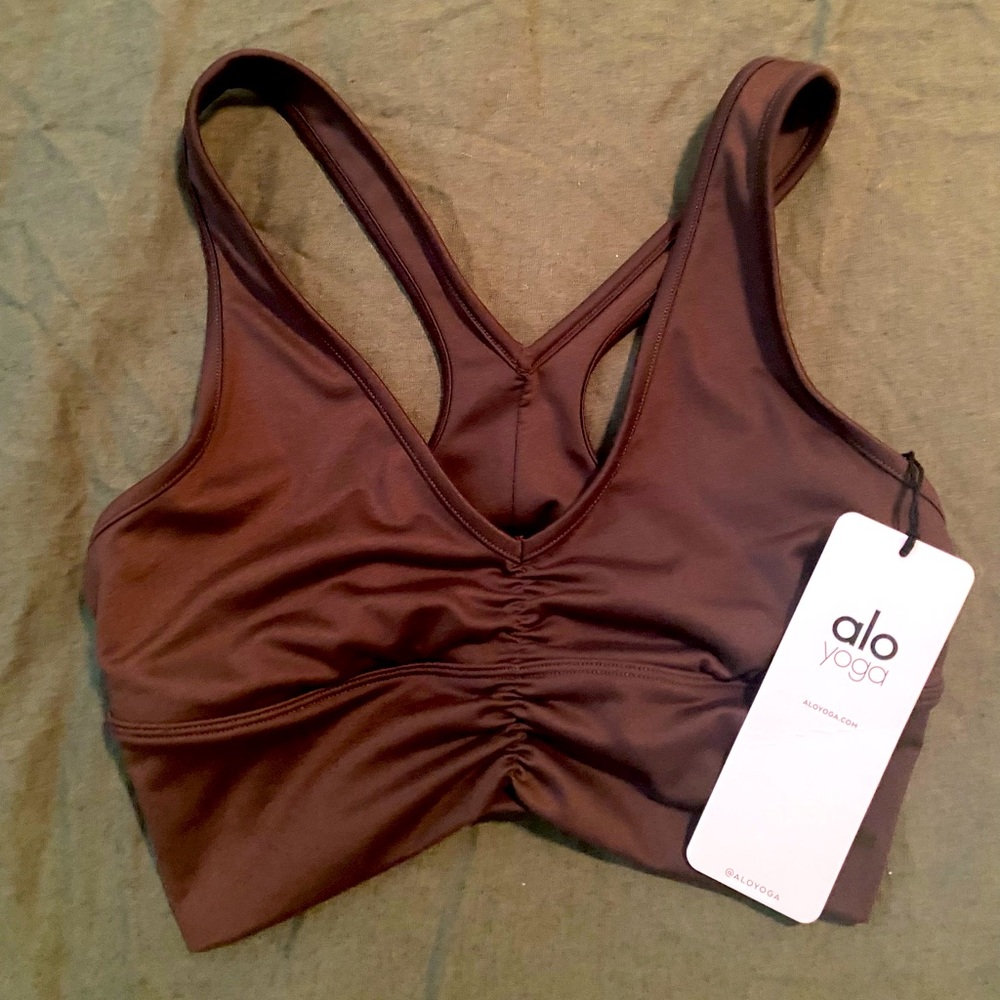 ALO Yoga Wild Thing Bra in Limited Edition Espresso. Color will be discontinued!